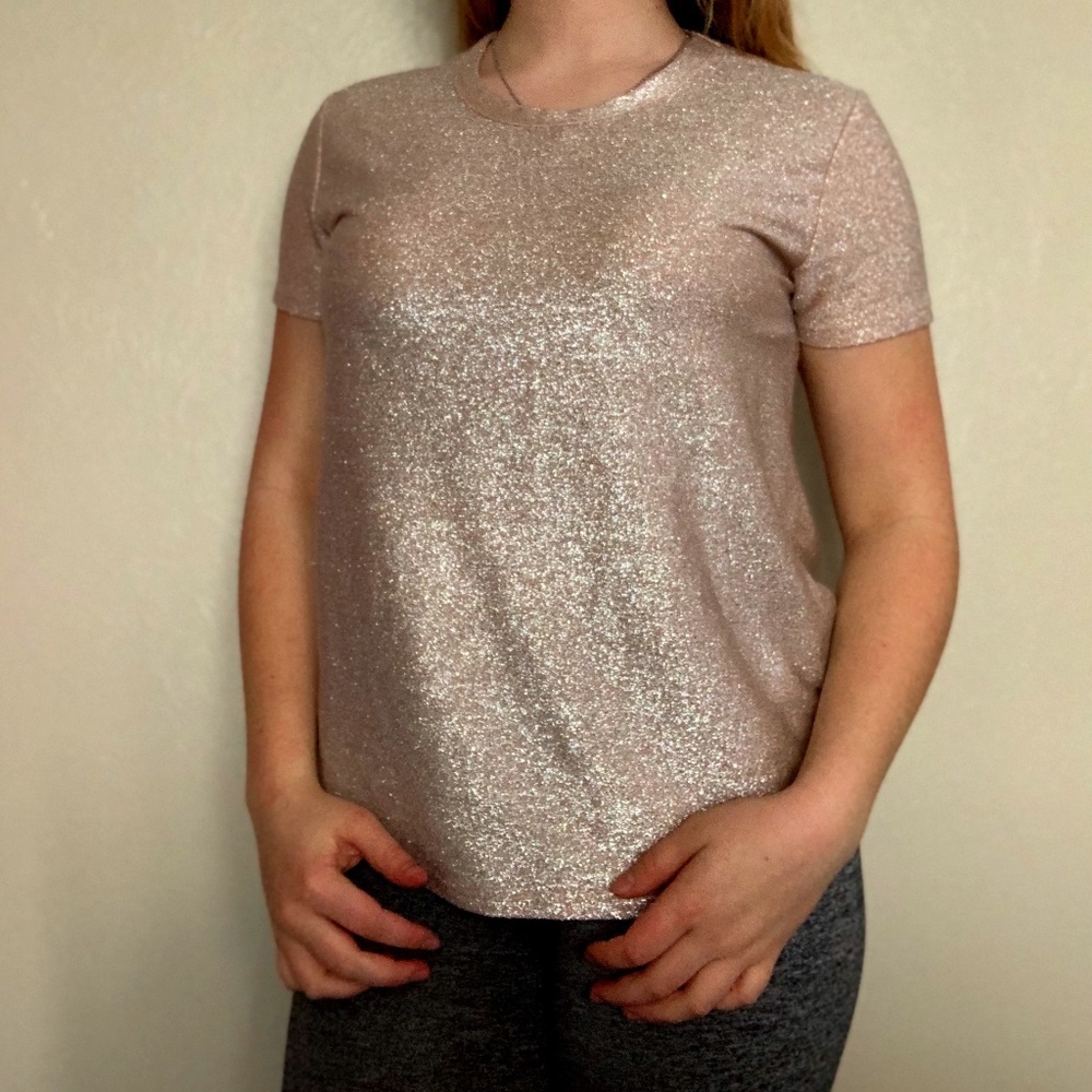 Sparkly Pink Champagne Top
